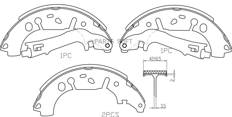 

Тормозные колодки BARNETT задние барабанные OPL202