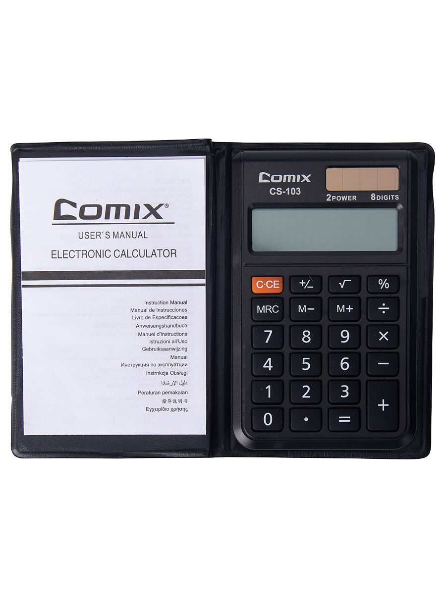 Калькулятор карманный 8-разрядный 98х60мм COMIX, черный