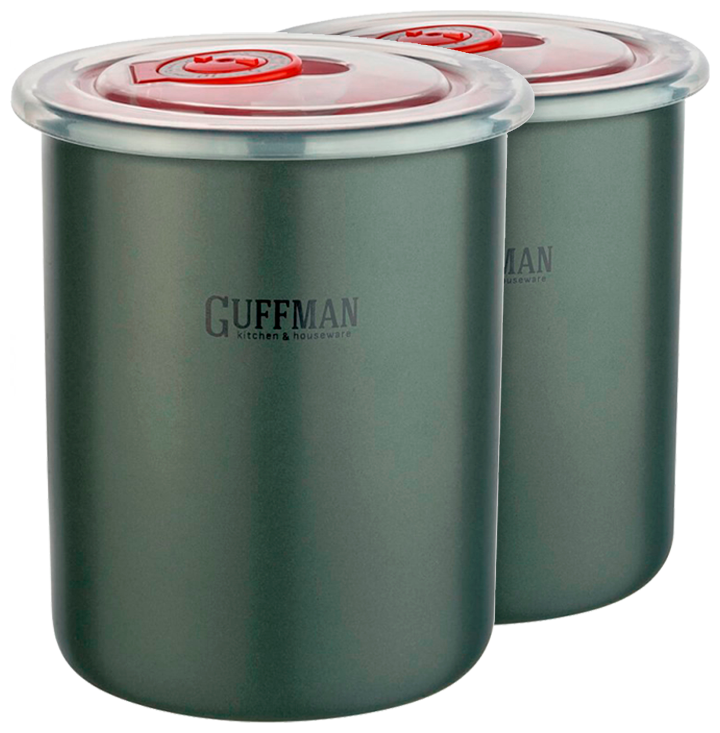 фото Набор керамических банок с вакуумной крышкой guffman серый 0.7 л