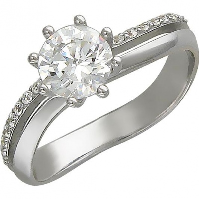 

Кольцо из серебра р.  Эстет 01К156360, фианит, 01К156360