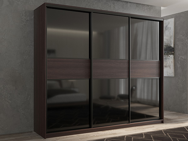 

Шкаф-купе 3-х дверный Кааппи 12 Венге 210х45х230 см, Коричневый;черный