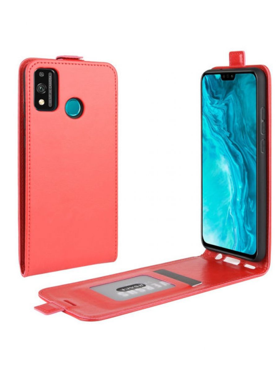 

Brodef Flip вертикальный эко кожаный чехол книжка Honor 9X lite черный