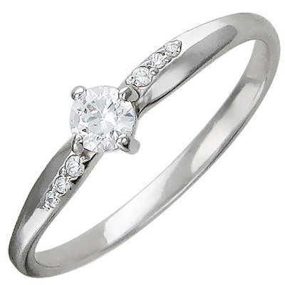 

Кольцо из серебра с фианитом р. 17 Эстет 01К155829, 01К155829