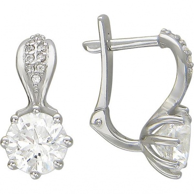 

Серьги из серебра с фианитом Эстет 01С156359, 01С156359