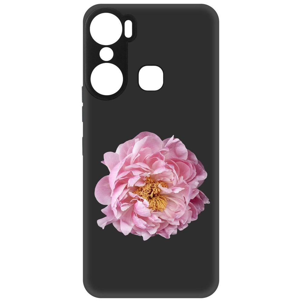 

Чехол-накладка Софт Розовый пион для Infinix Hot 12 Pro, Черный