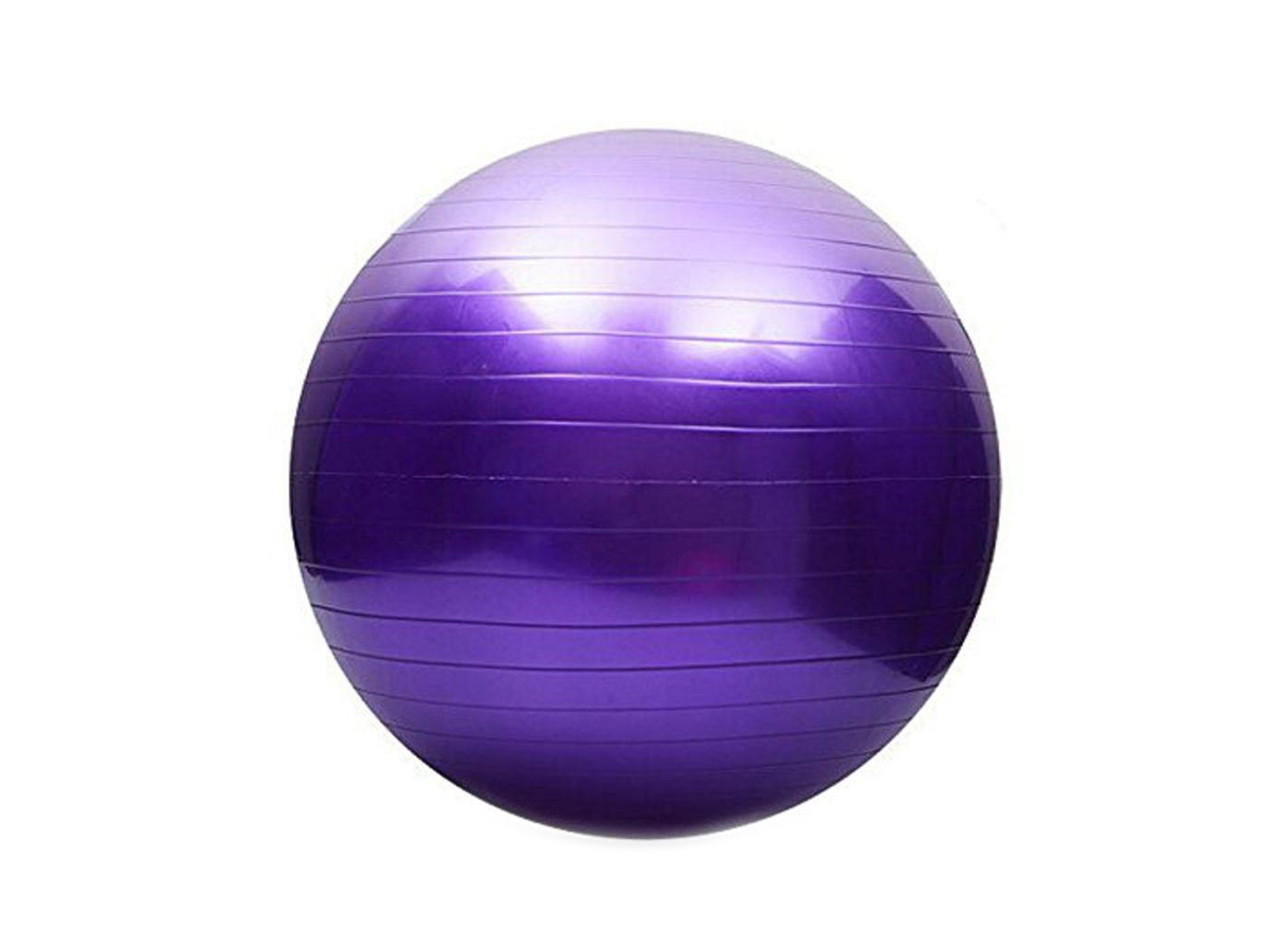 Фитбол URM H25031 для занятий спортом, с насосом, глянцевый, фиолетовый, 75 см