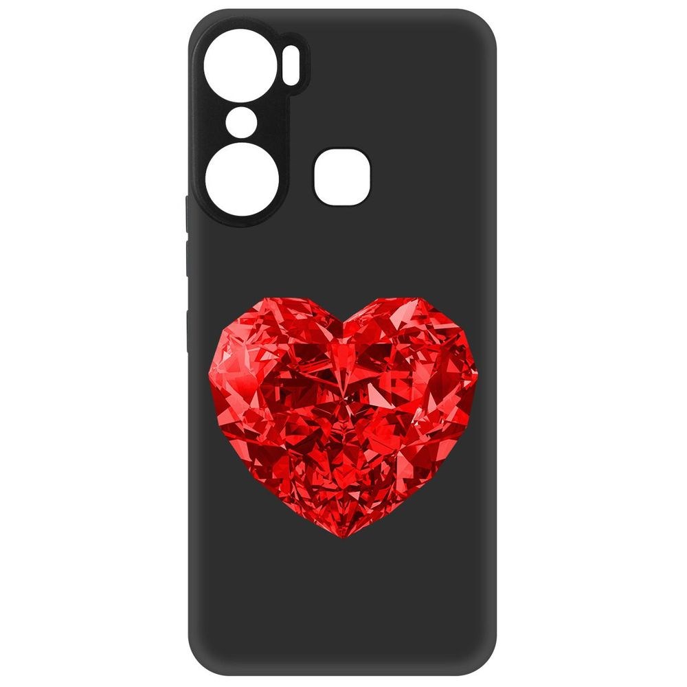 

Чехол-накладка Софт Рубиновое сердце для Infinix Hot 12 Pro, Черный