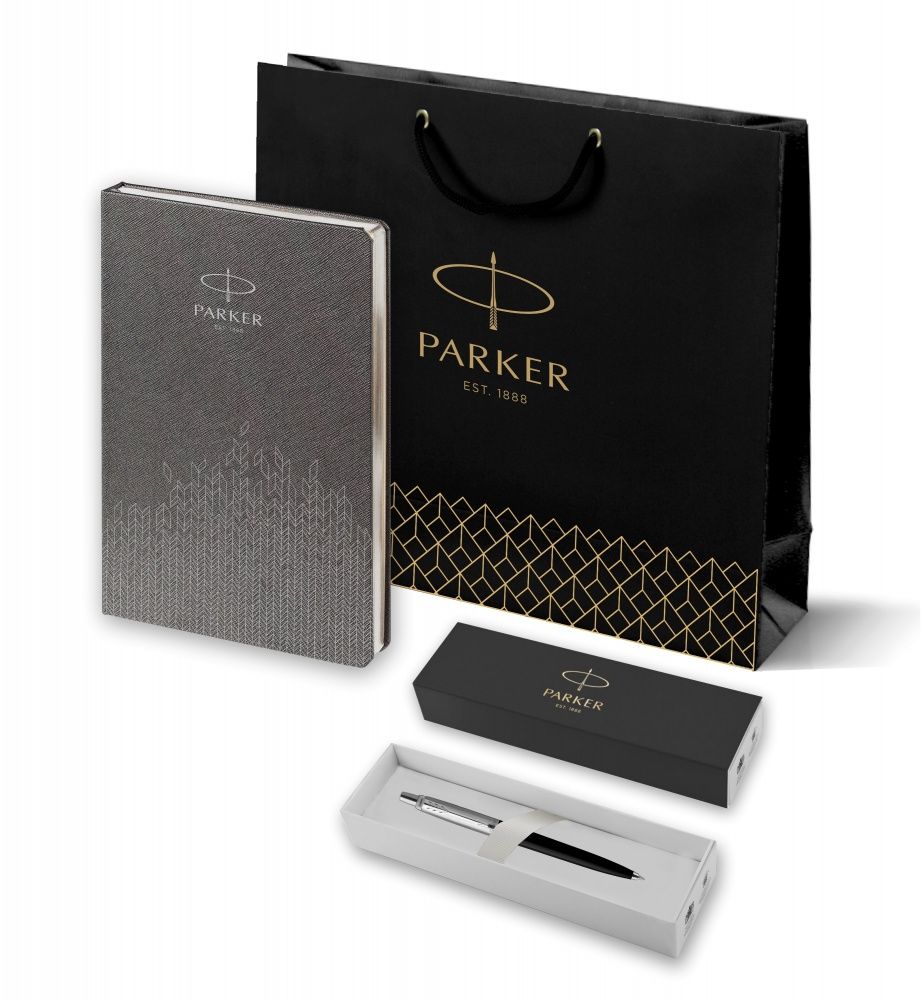 

Подарочный набор: Шариковая ручка Parker Jotter K60 и Ежедневник недатированный, серый