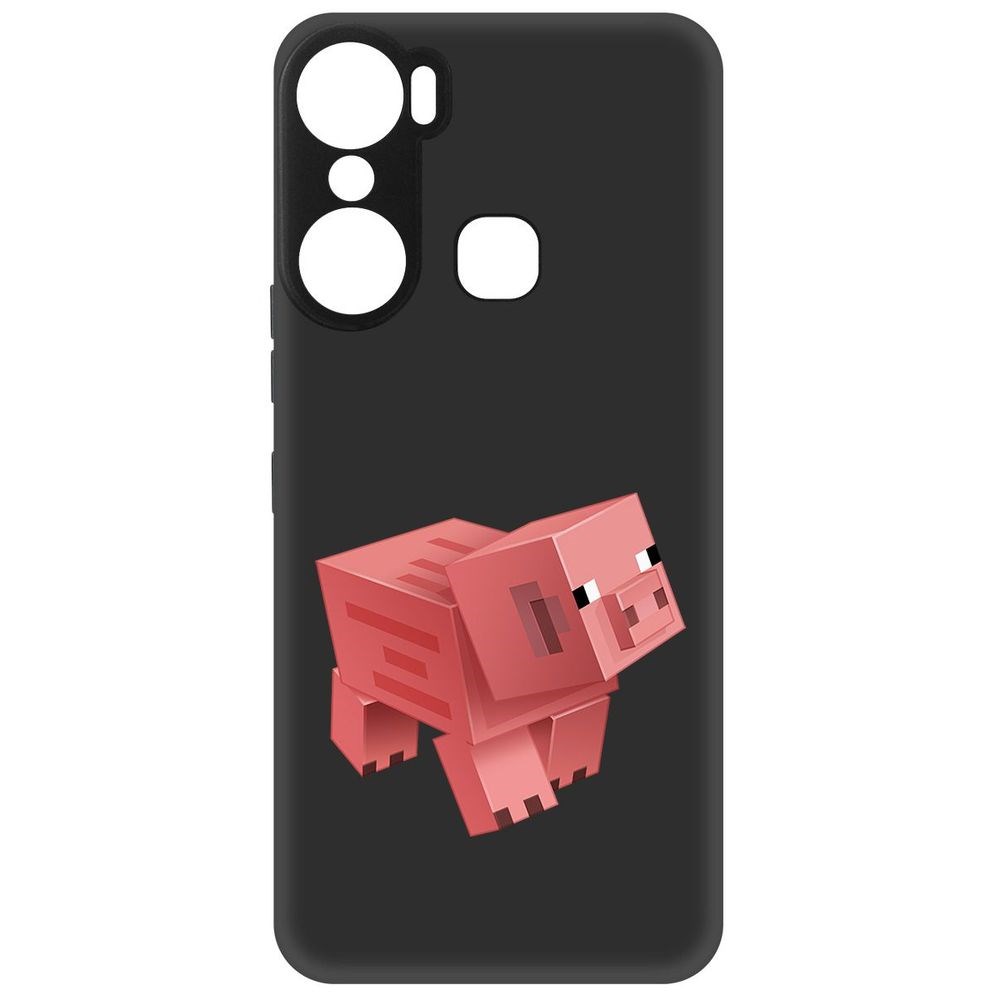 

Чехол-накладка Софт Minecraft-Свинка для Infinix Hot 12 Pro, Черный