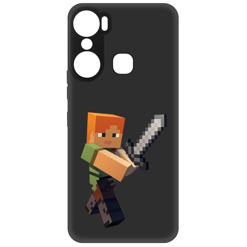 

Чехол-накладка Софт Minecraft-Алекс для Infinix Hot 12 Pro, Черный