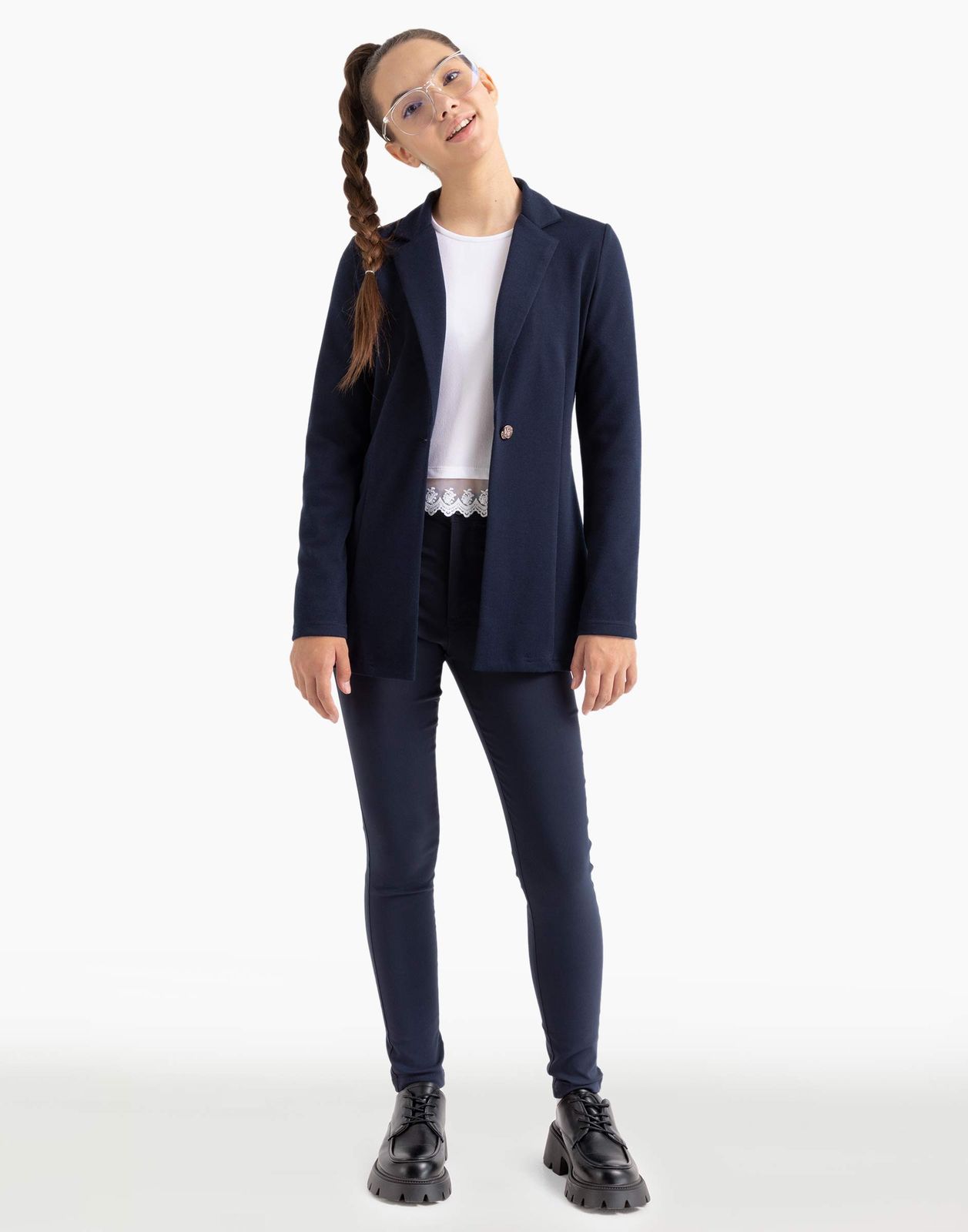 

Брюки для девочки Gloria Jeans GSU001123 темно-синий 6-7л/122, GSU001123