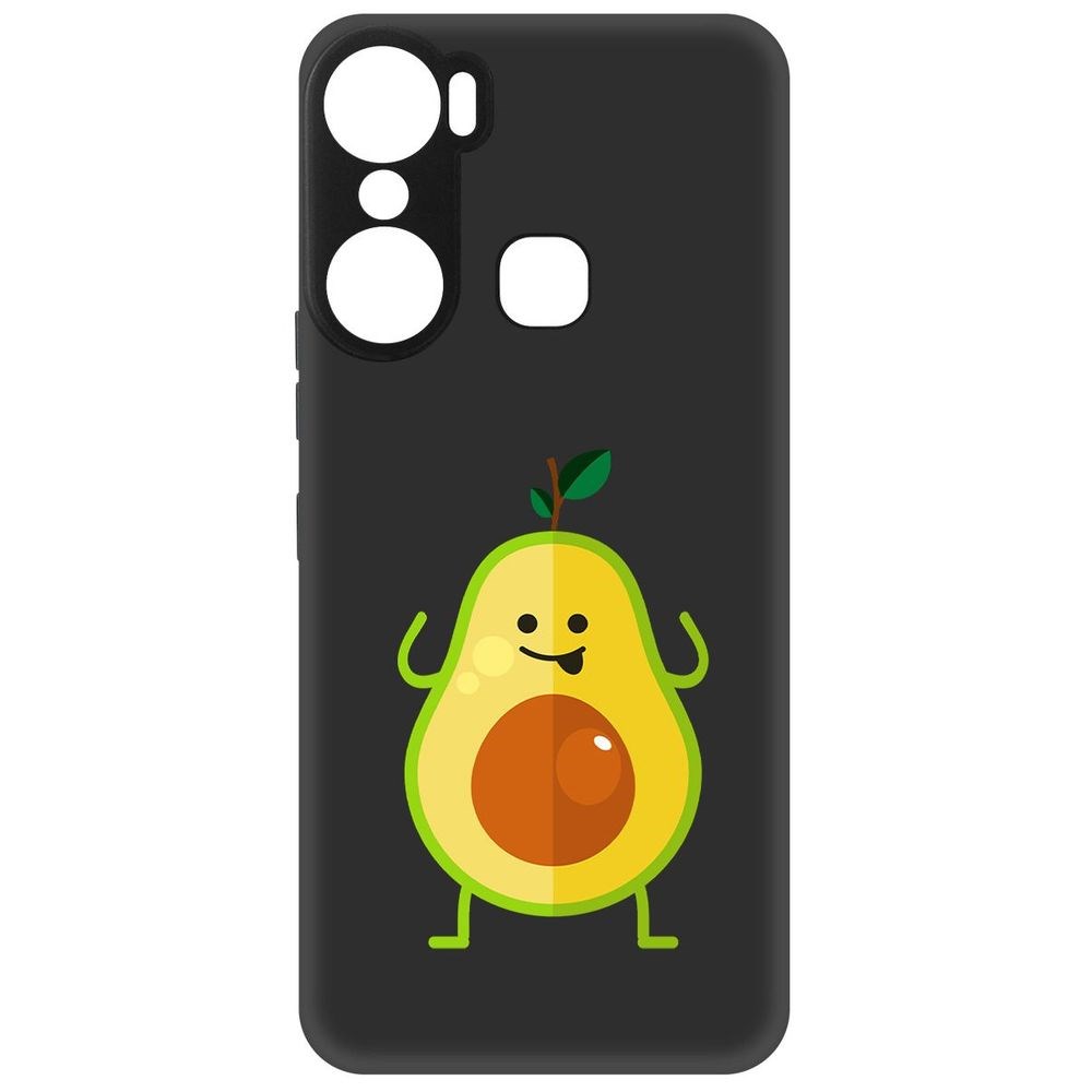 

Чехол-накладка Софт Авокадо Веселый для Infinix Hot 12 Pro, Черный