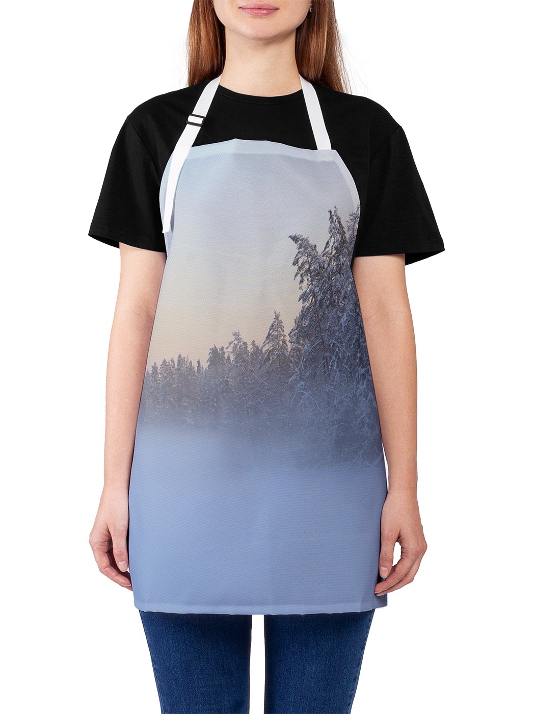 

Фартук женский JoyArty для готовки "Знойная зима", универсальный размер, Голубой