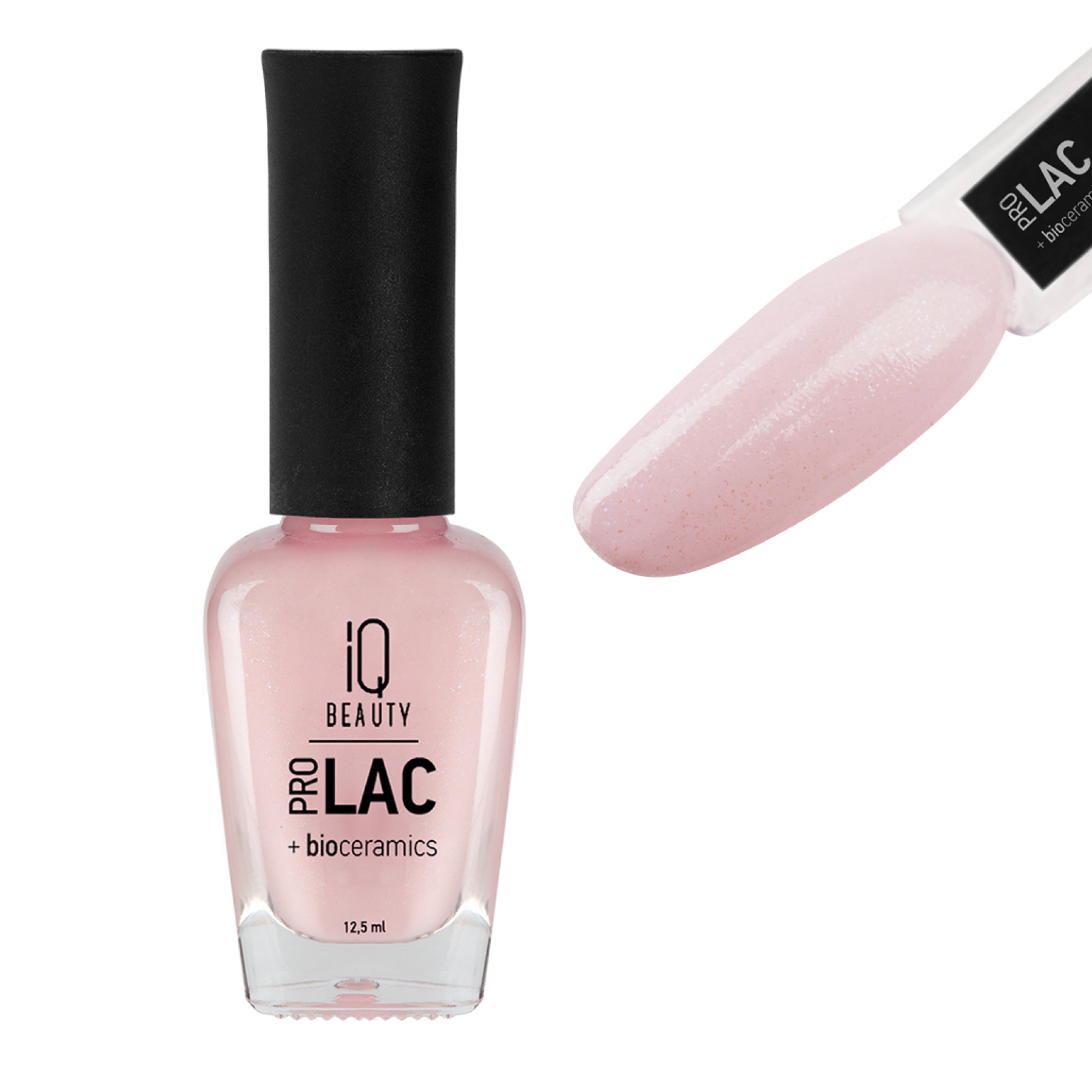 Лак для ногтей IQ Beauty профессиональный укрепляющий с биокерамикой розовый 12,5 мл колготки детские лапки розовый меланж рост 86 92