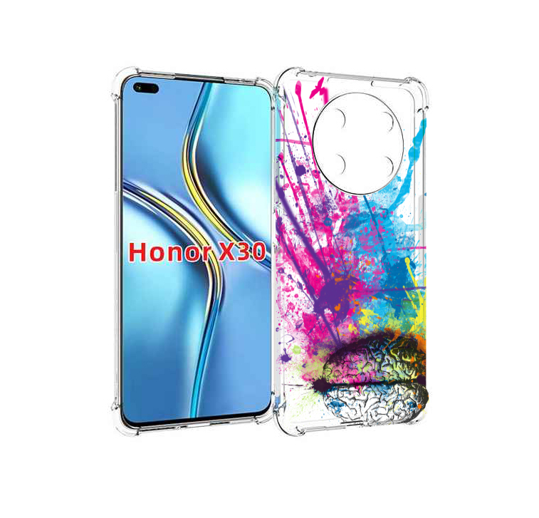 

Чехол MyPads яркий красочный мозг для Honor X30 / Magic4 Lite 5G, Прозрачный, Tocco