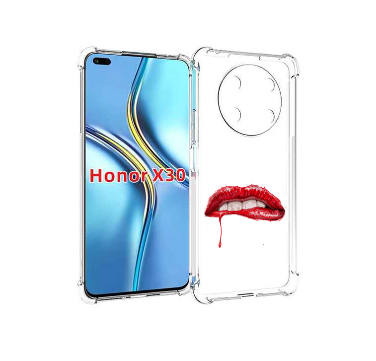 Чехол MyPads яркие красные губы для Honor X30 / Magic4 Lite 5G