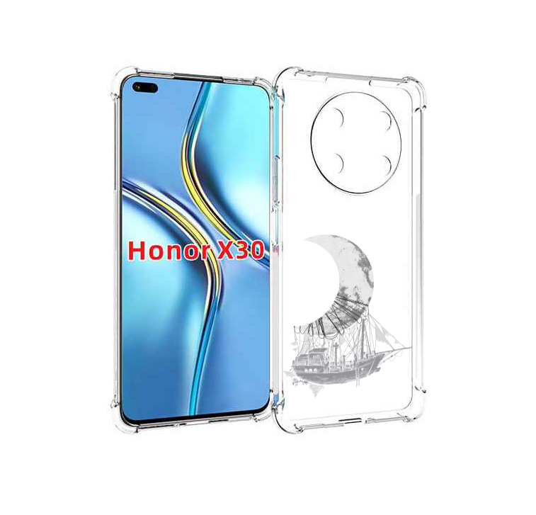

Чехол MyPads черно белый корабль полумесяц для Honor X30 / Magic4 Lite 5G, Прозрачный, Tocco