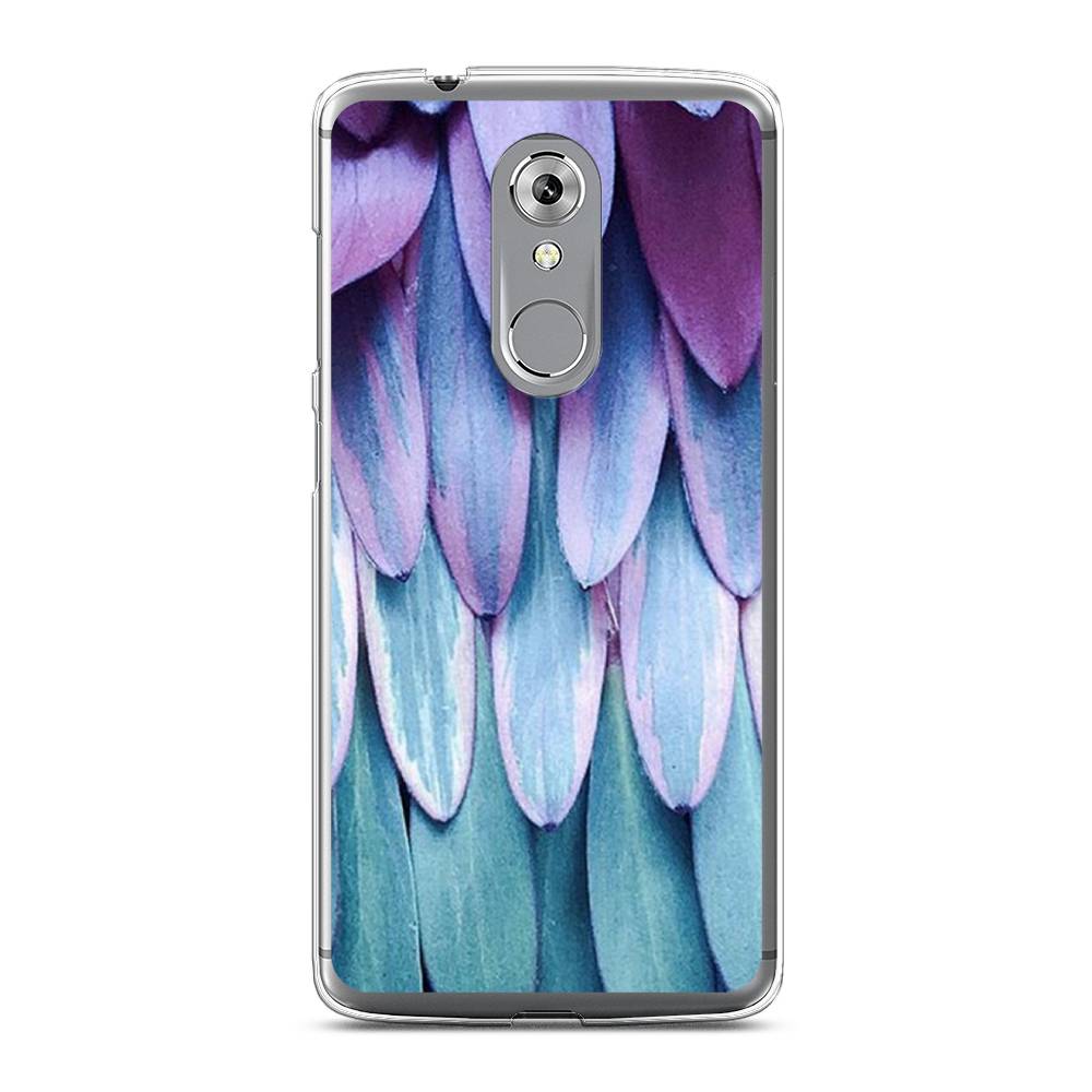 

Чехол на ZTE Axon 7 "Синее перо", Фиолетовый;голубой, 131450-3