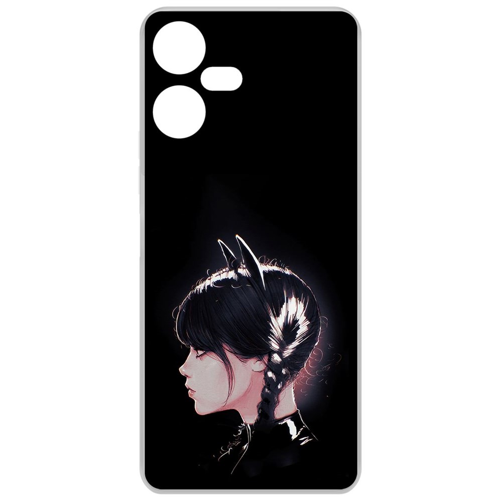 Чехол-накладка Krutoff Clear Case Уэнсдей Аддамс - Кошка Уэнсдей для TECNO Pova Neo 3