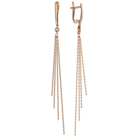 

Серьги женские из золота Эстет 01С118502, фианит, 01С118502