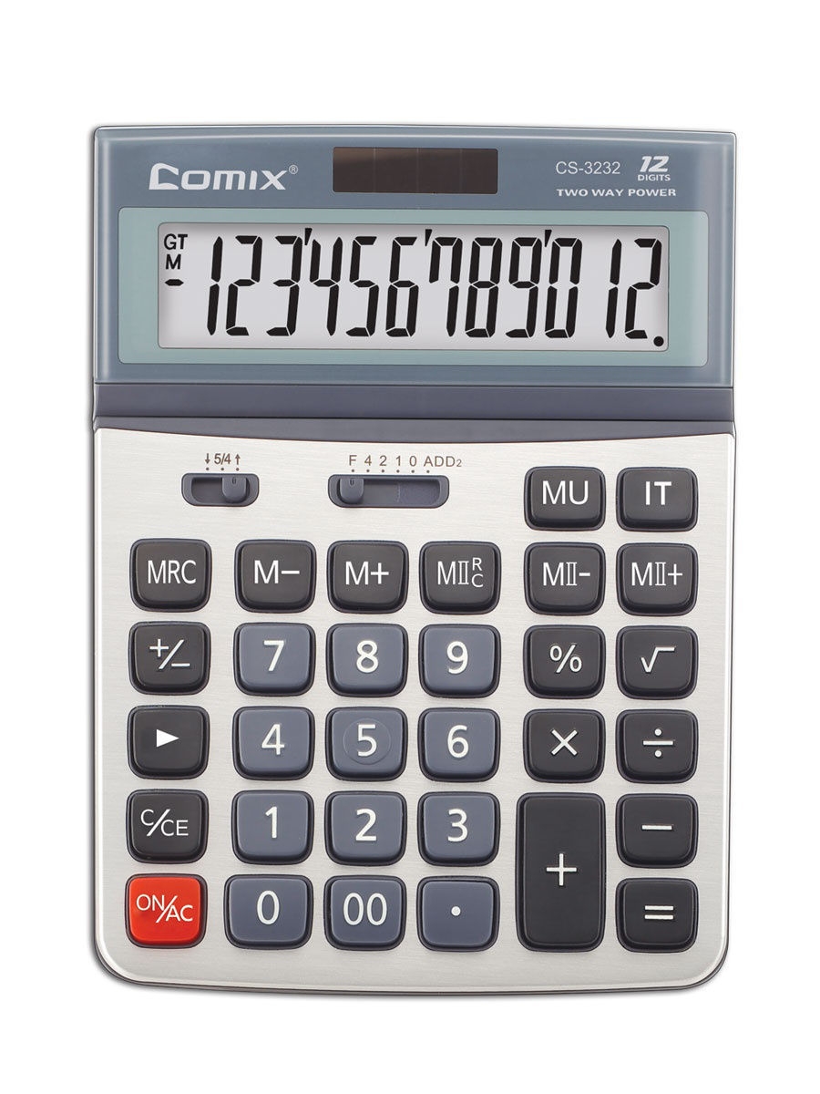 

Калькулятор 12-разрядный 185х136мм COMIX, серебристый