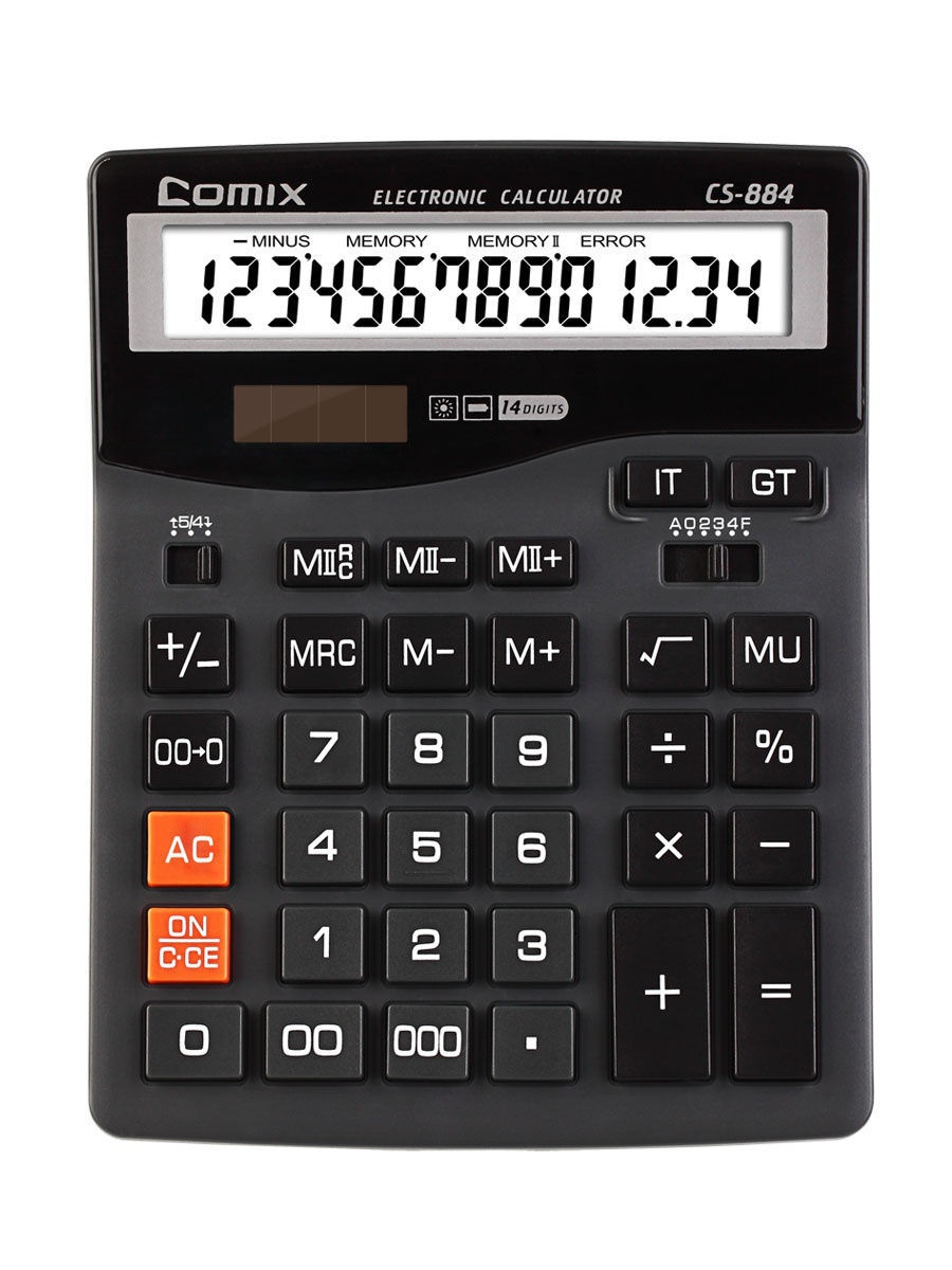 

Калькулятор бухгалтерский 14-разрядный 200х157мм COMIX, черный