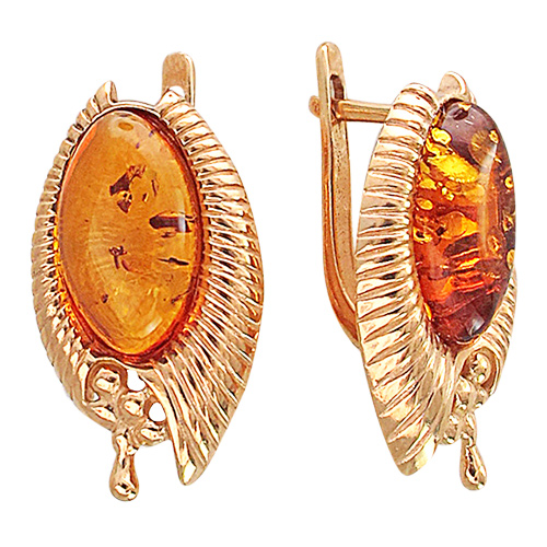 

Серьги женские из серебра Эстет 51С450136П, янтарь, 51С450136П