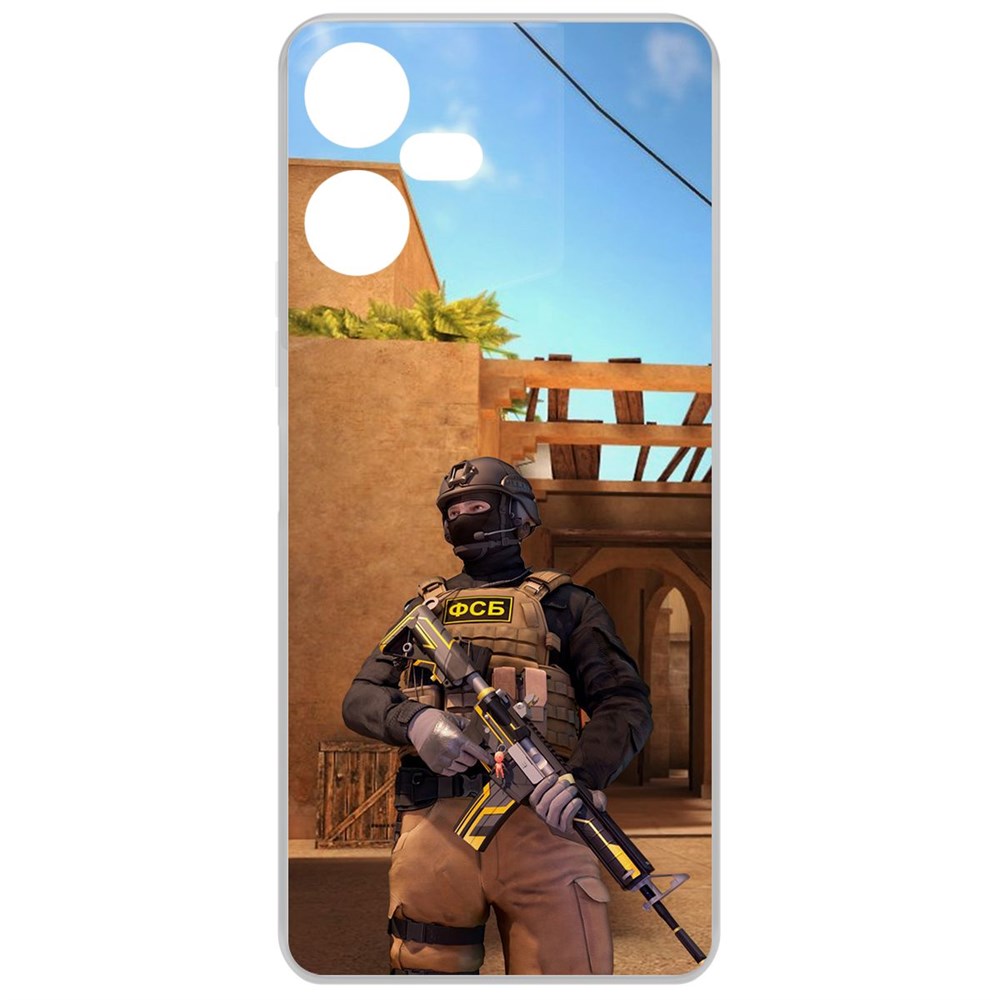 

Чехол-накладка Krutoff Clear Case Cтандофф 2 (Standoff 2) - ФСБ для TECNO Pova Neo 3, Прозрачный