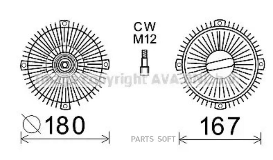 

AVA Вискомуфта вентилятора Mercedes-Benz 209D B601 300GD W460