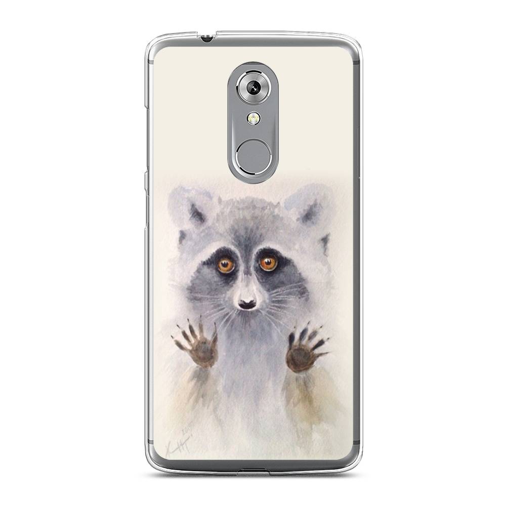 

Чехол на ZTE Axon 7 "Енот за стеклом", Бежевый;серый, 131450-4