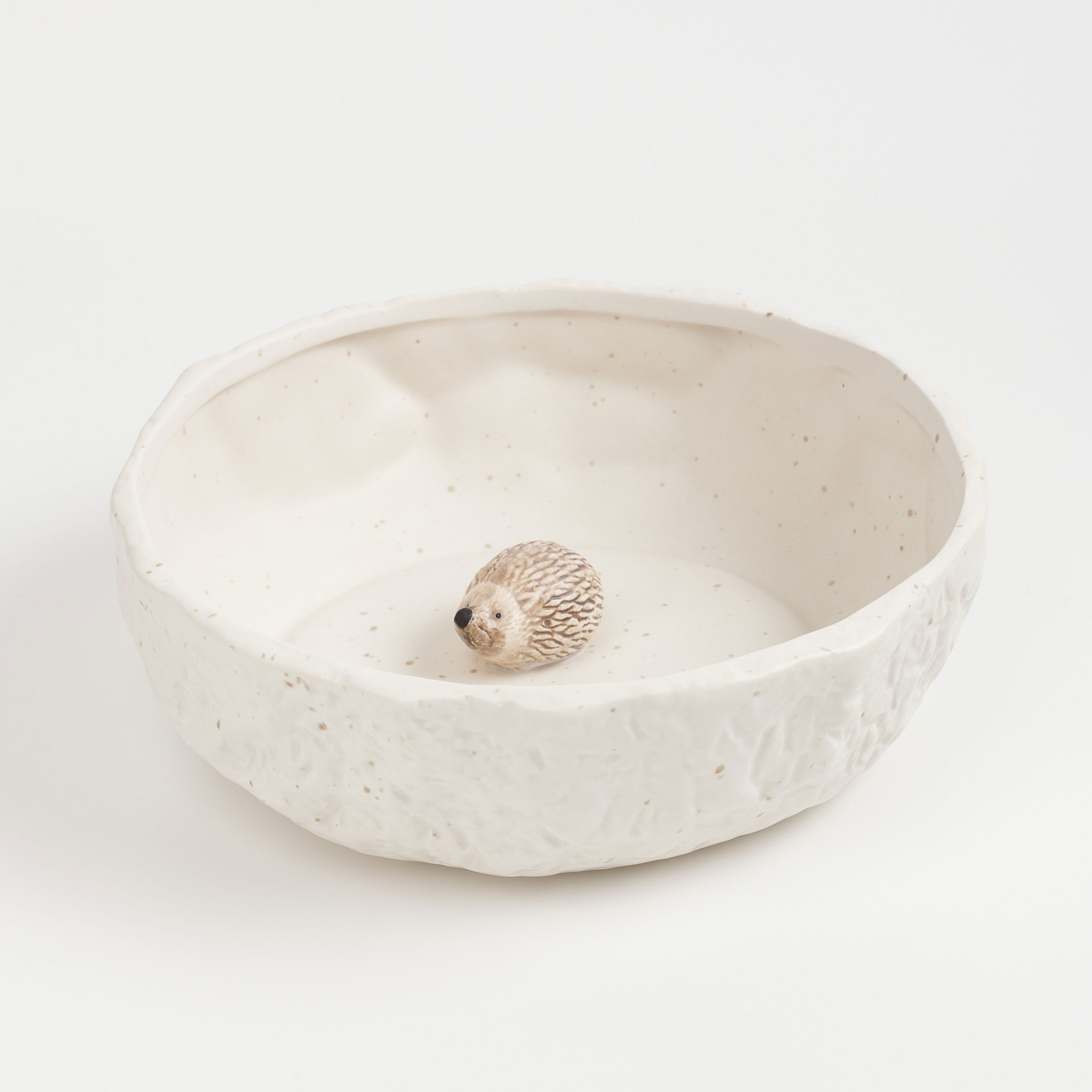 

Салатник, 18х6 см, 750 мл, керамика, молочный, в крапинку, Еж внутри, Slight frost