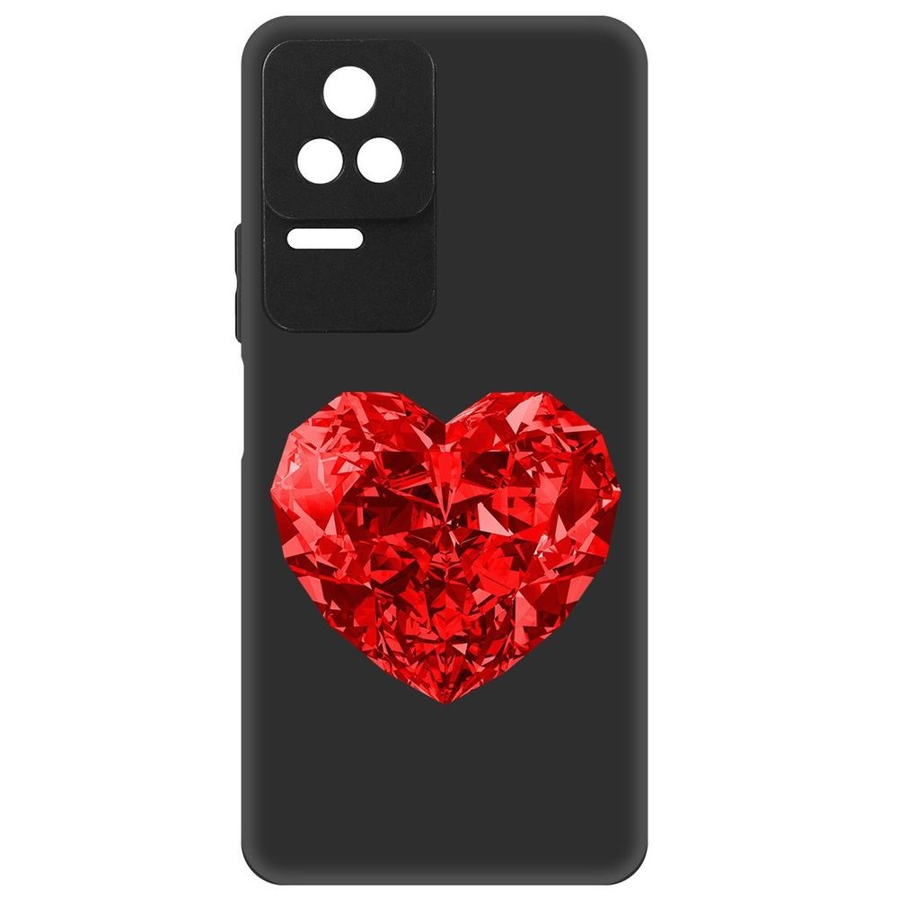 

Чехол-накладка Софт Рубиновое сердце для Poco F4, Черный
