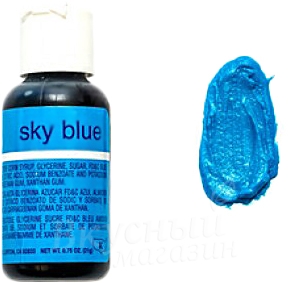 

Краска Голубое небо гелевая Sky Blue Liqua-Gel Chefmaster, 20 гр.