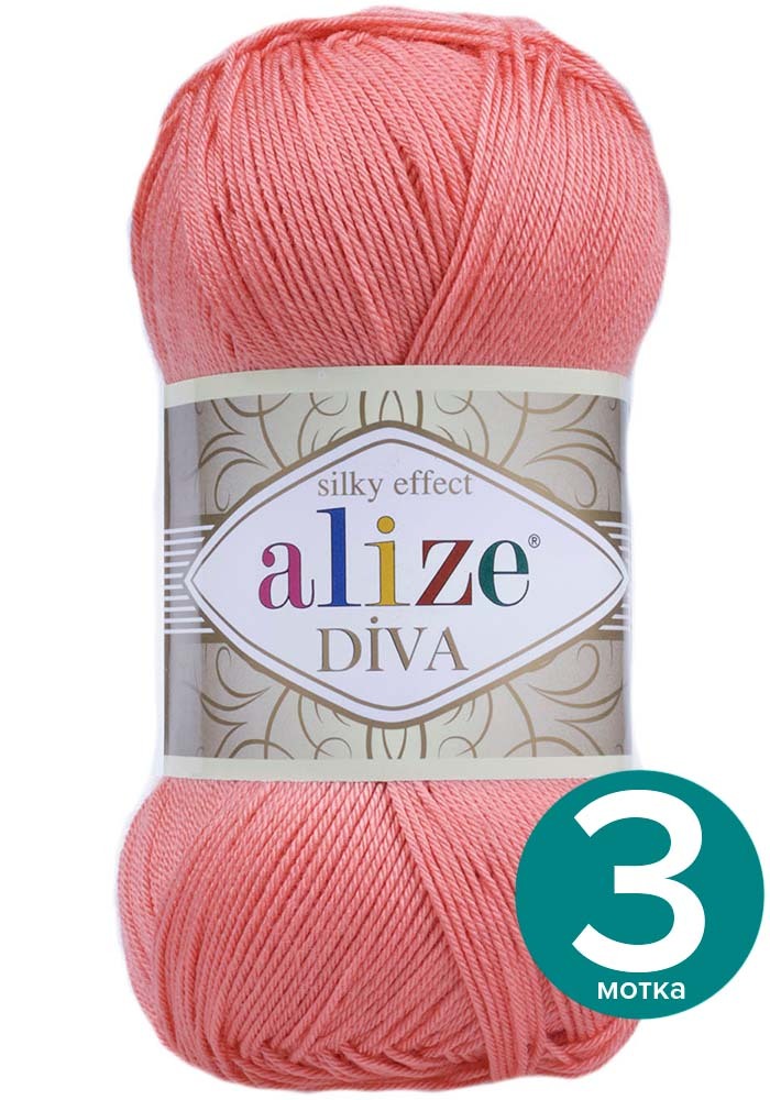 

Пряжа Alize Diva (Ализе Дива) - коралловый (619), 100 г / 350 м (100% микрофибра акрил) -, Divа klubоk.shор