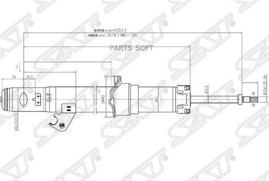 

SAT Стойка передняя MAZDA 6/ATENZA 02- LH