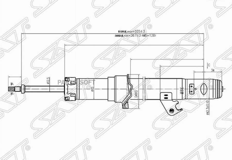 

SAT Стойка передняя MAZDA 6/ATENZA 02- RH