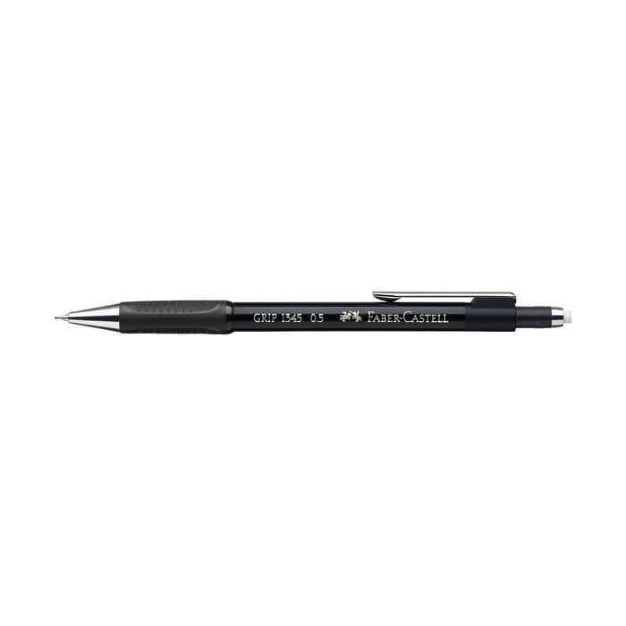 

Карандаш механический 0.5 мм Faber-Castell GRIP 1345 с ластиком, резиновый упор, черный (2