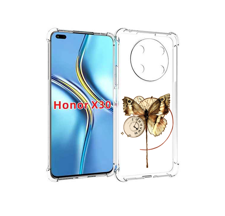 Чехол MyPads старинные часы с бабочкой для Honor X30 / Magic4 Lite 5G