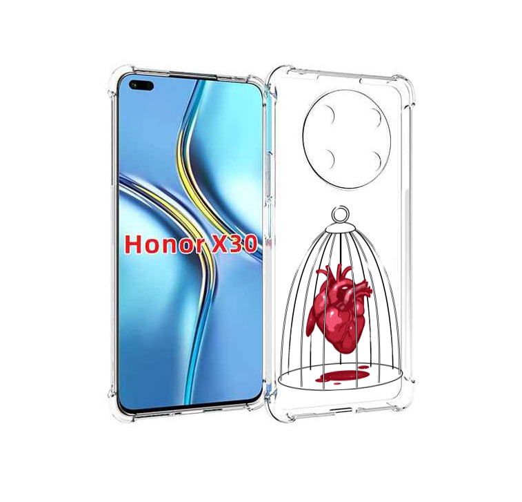 

Чехол MyPads сердце в клетке для Honor X30 / Magic4 Lite 5G, Прозрачный, Tocco