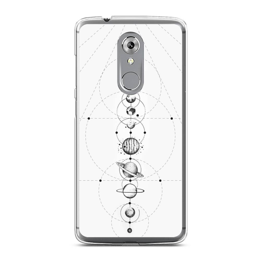 

Чехол на ZTE Axon 7 "Парад планет", Серый, 131450-2