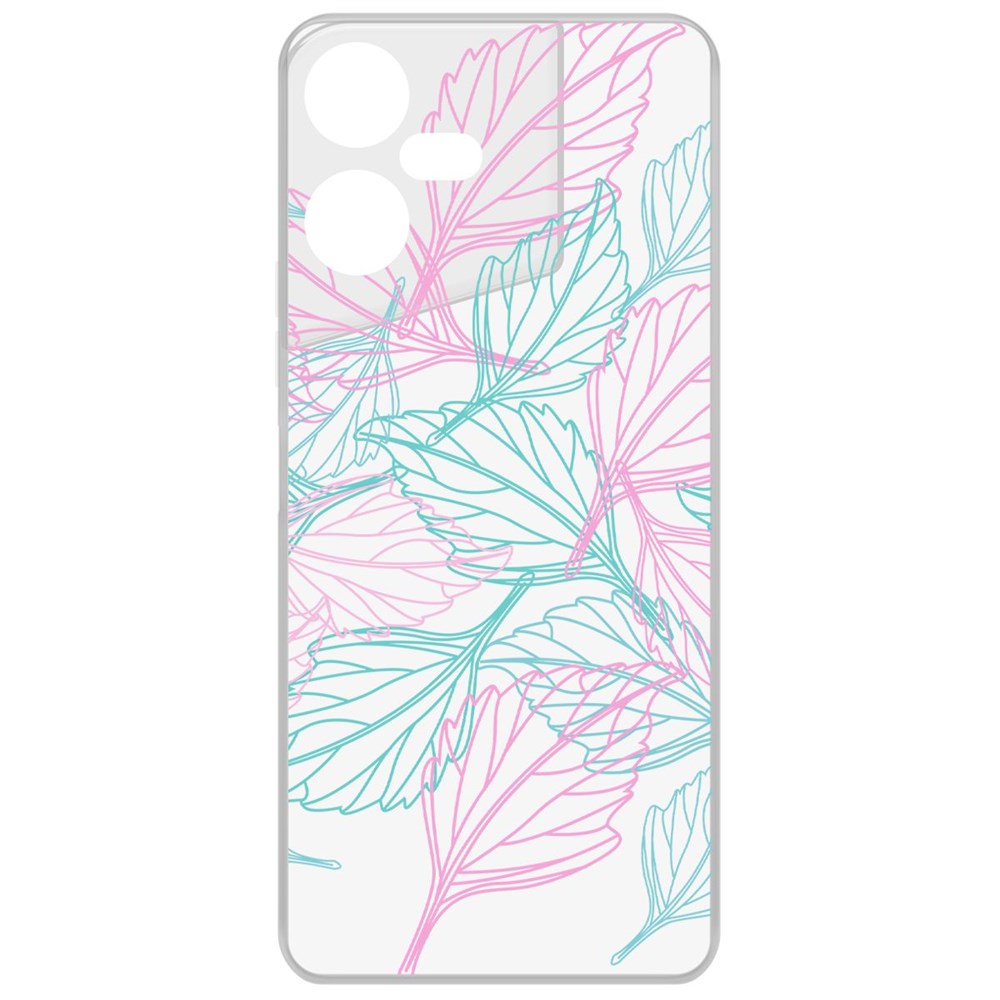 

Чехол-накладка Krutoff Clear Case Листья паттерн для TECNO Pova Neo 3, Прозрачный