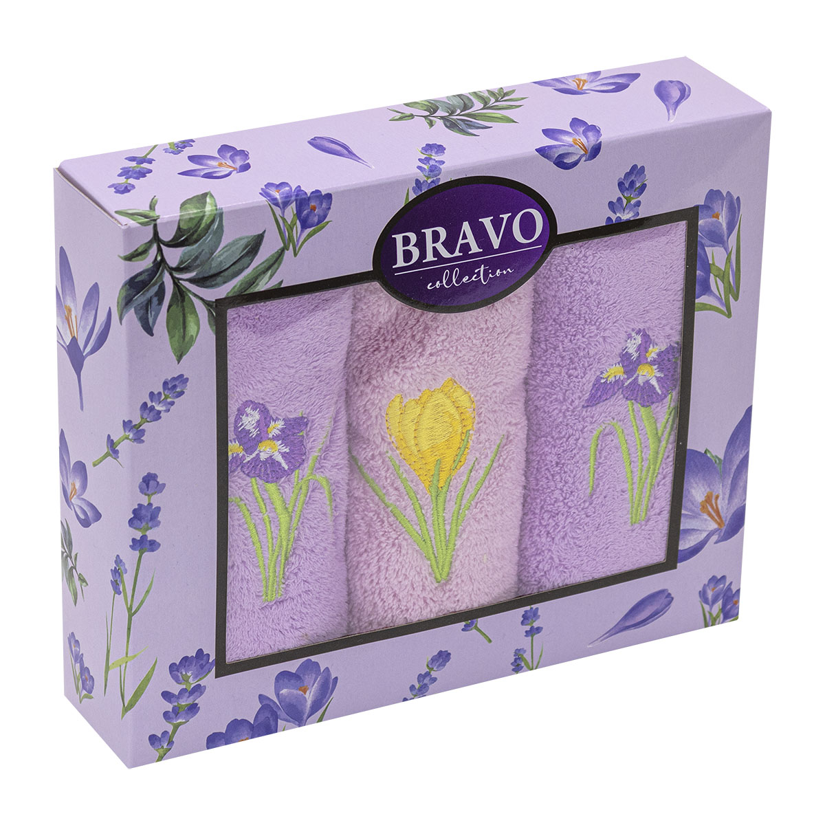 Набор полотенец из микрофибры Bravo Цветы 30x50 х 3шт подарок  - Купить