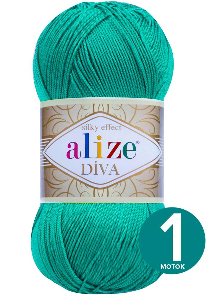 

Пряжа Alize Diva (Ализе Дива) - зеленая бирюза (610), 100 г / 350 м (100% микрофибра акрил, Бирюзовый, Divа klubоk.shор