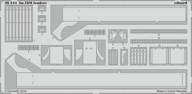 

Фототравление Eduard 36344 Su-76M fenders 1/35