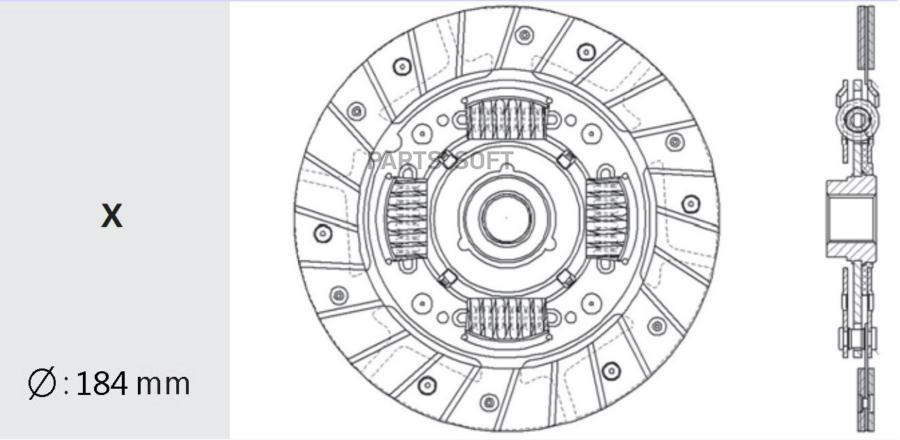 VALEO PHC Диск сцепления CHEVROLET Lanos 97- 1.3 184мм VALEO PHC