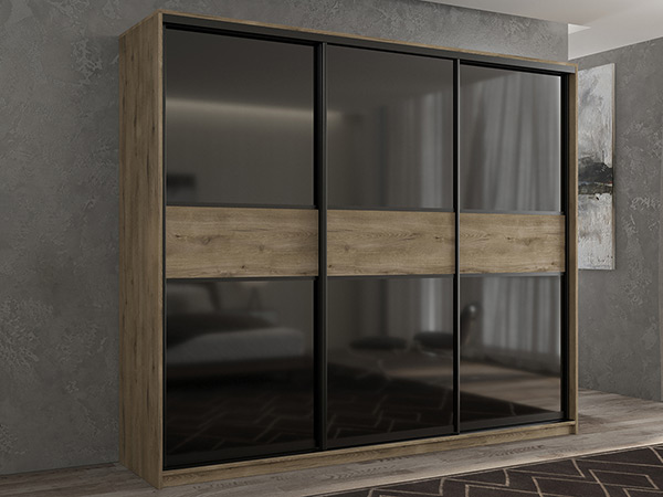 

Шкаф-купе 3-х дверный Кааппи 12 Дуб Эвок Прибрежный 180х60х230 см, Коричневый;черный