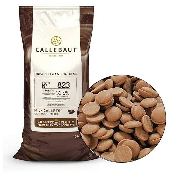 

Шоколад молочный 33,6% какао в галетах Barry Callebaut, 250 гр.