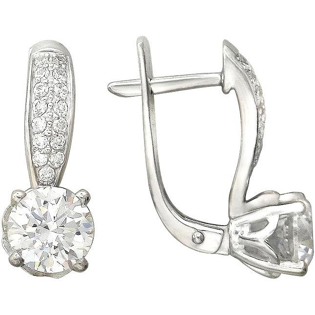 

Серьги женские из серебра Эстет 01С156546, фианит, 01С156546