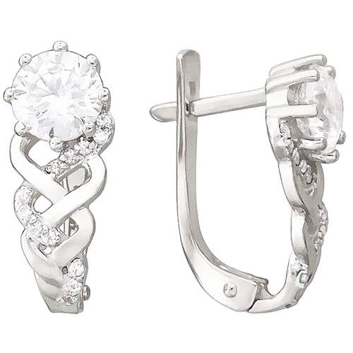 

Серьги женские из серебра Эстет 01С156450, фианит, 01С156450