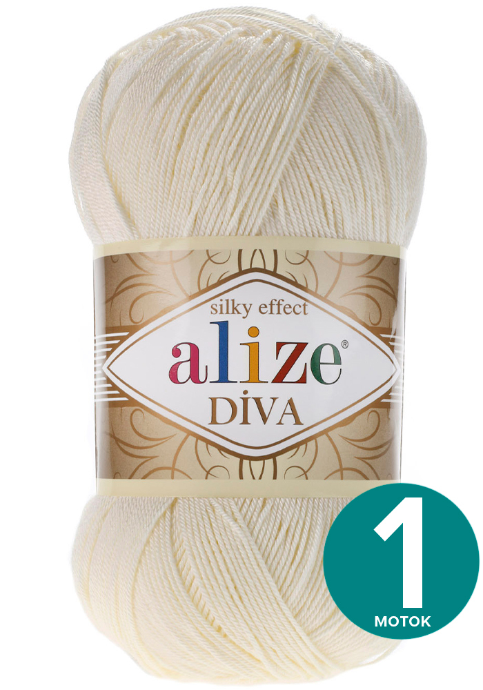 

Пряжа Alize Diva (Ализе Дива) - каменый (383), 100 г / 350 м (100% микрофибра акрил) 1 шт, Бежевый, Divа klubоk.shор